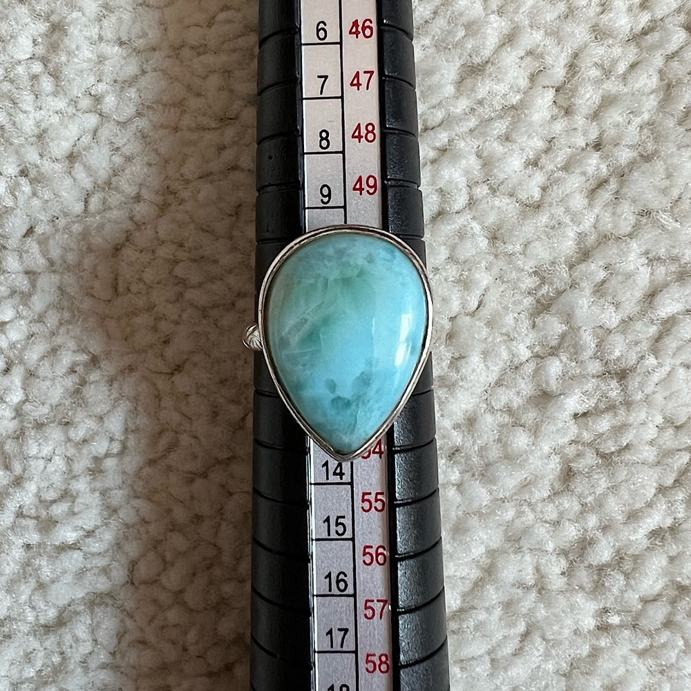 925 Sterling Silver larimar ring